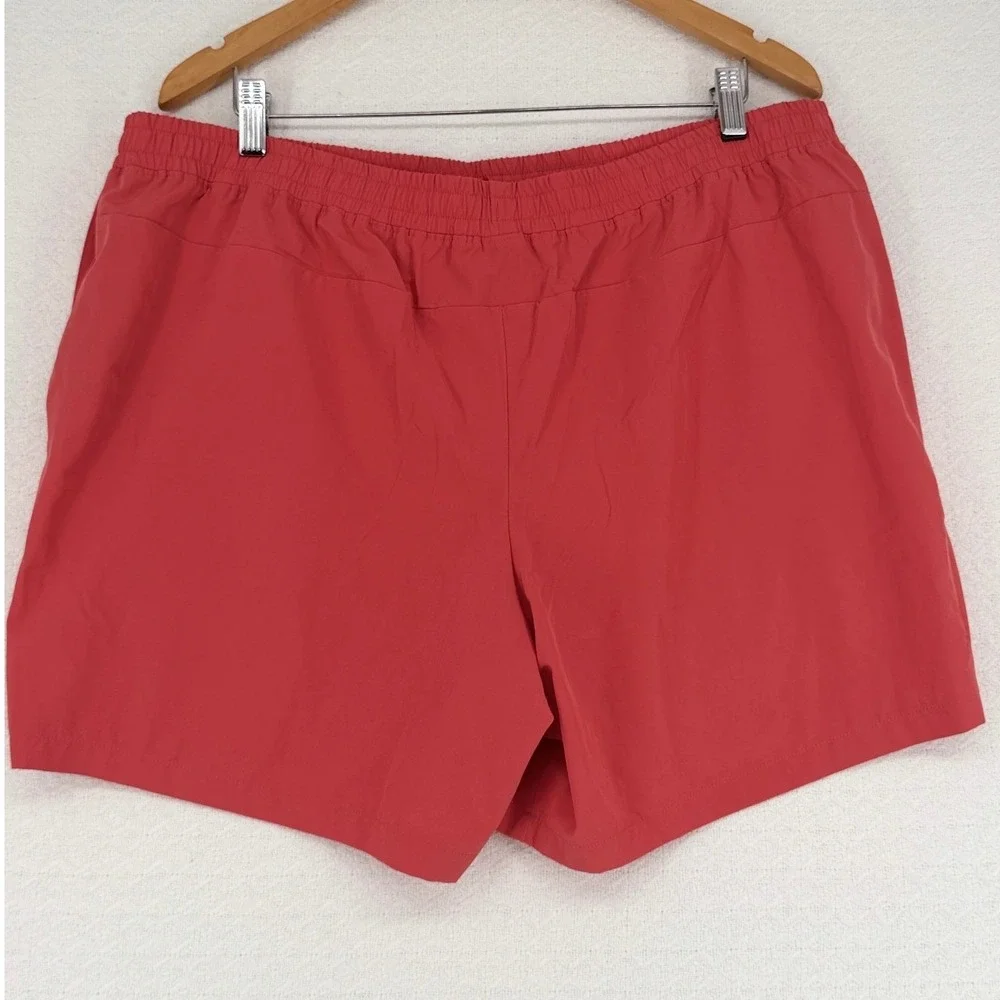 Peloton Mens Athletic Workout Shorts Red Elastic Waist Pockets Size XXL
